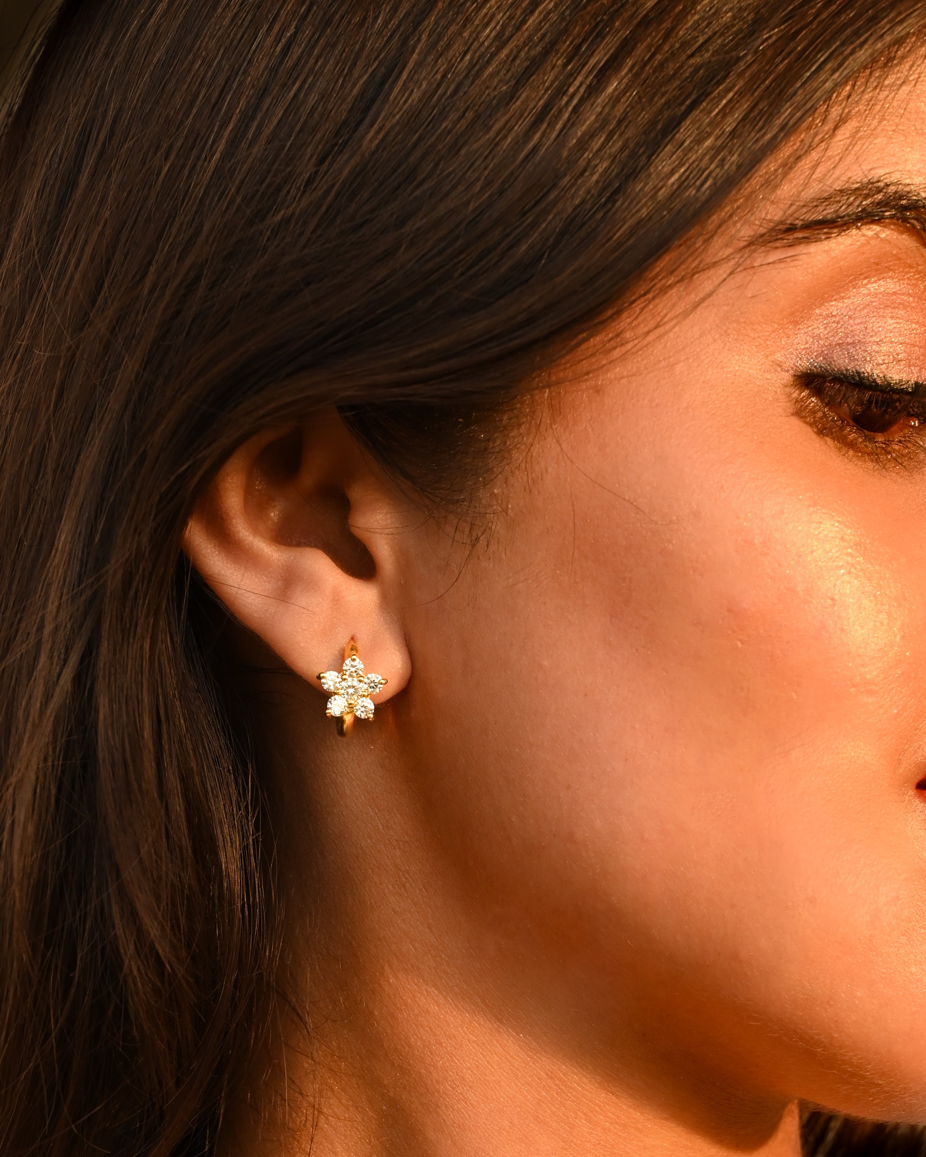 Solitaire Flower Pendant Set