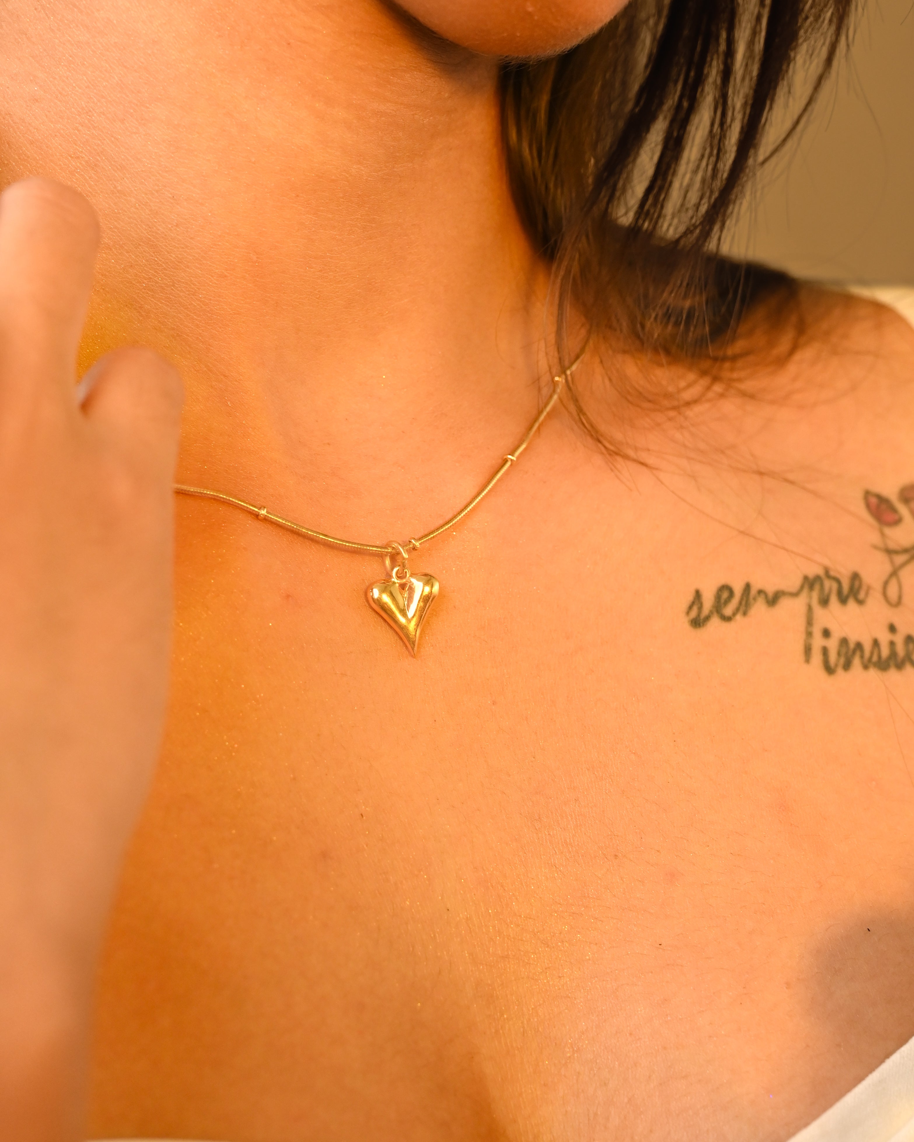 Golden Heart Pendant Set