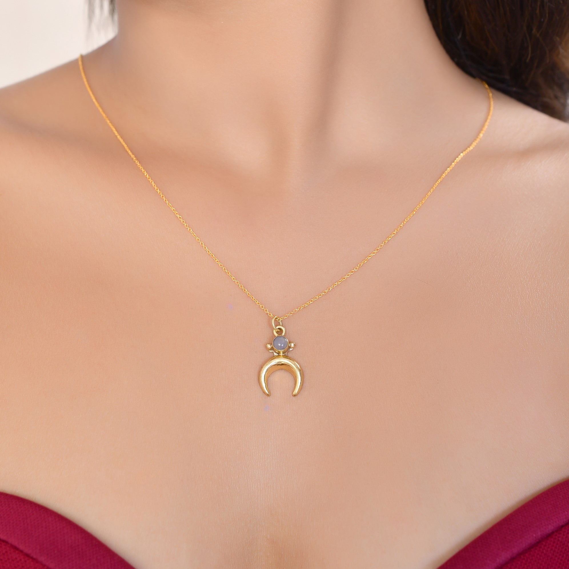 Moonstone Anchor Pendant