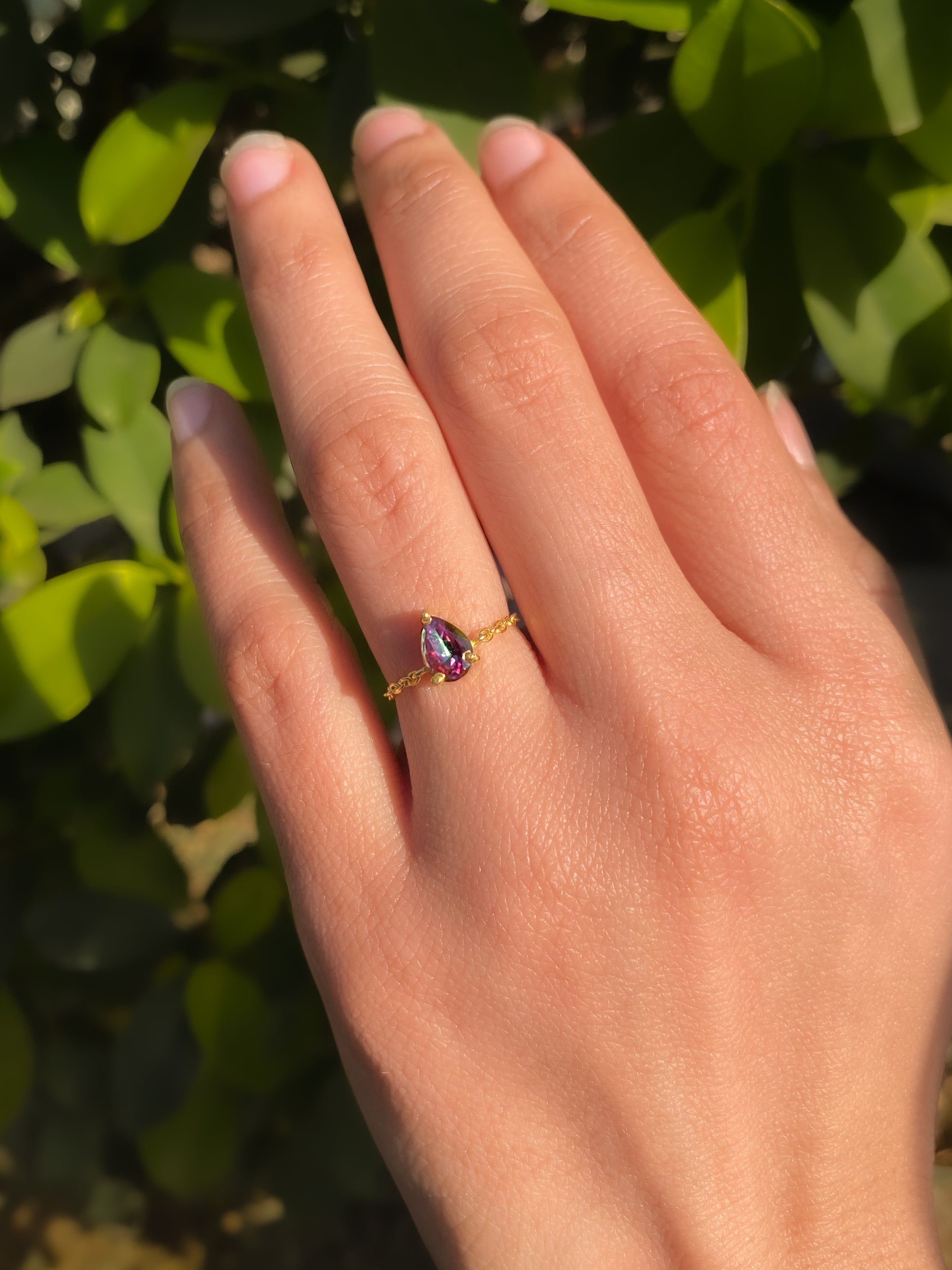 Unbreakable Bond Mystic Topaz Chain Ring