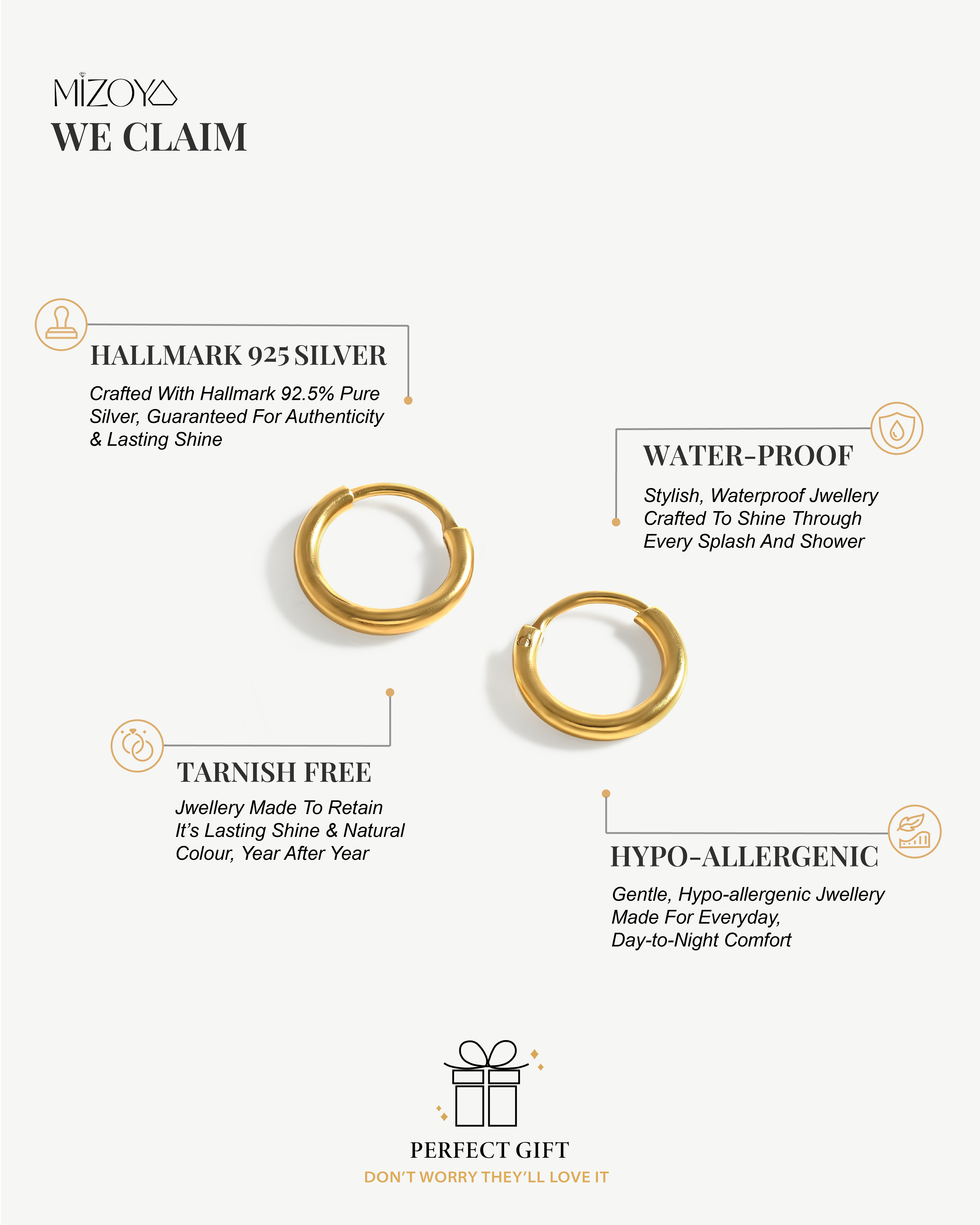 Classic Golden Mini Hoops