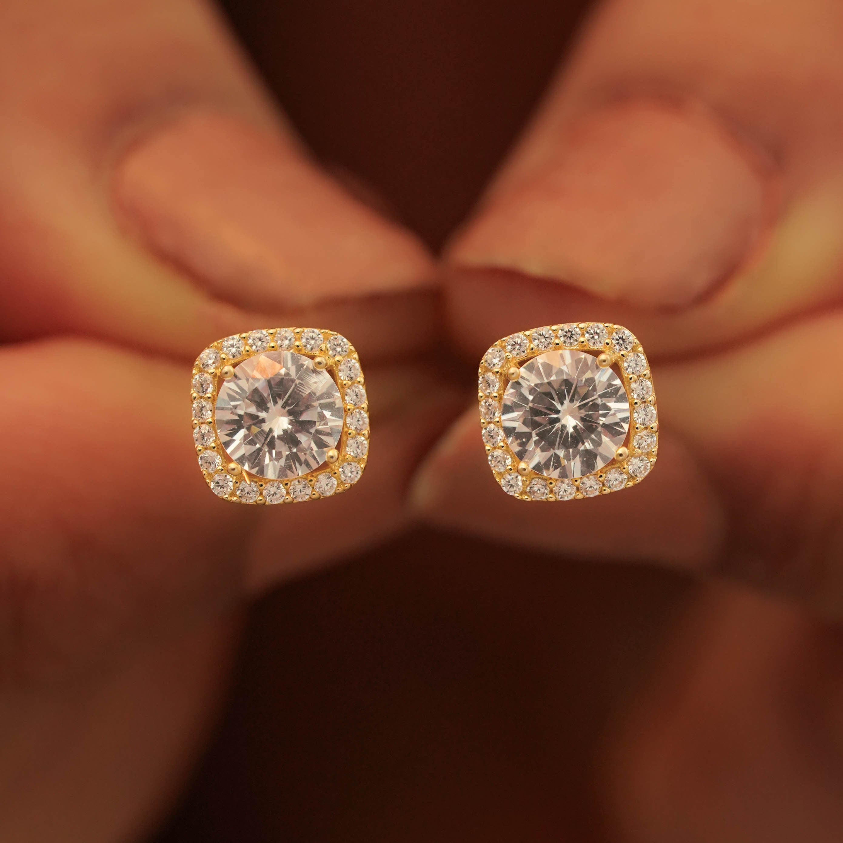 Solitaire Cushion Cut Studs