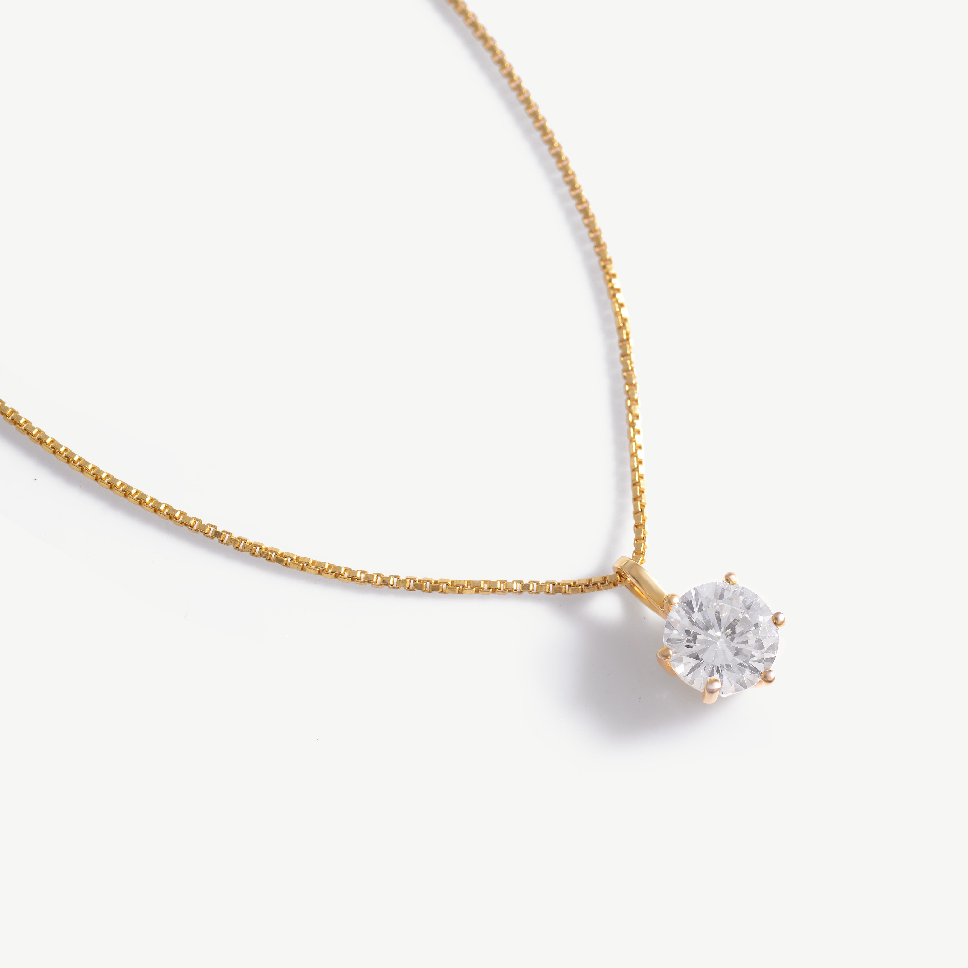 18k Classic Solitaire Pendant