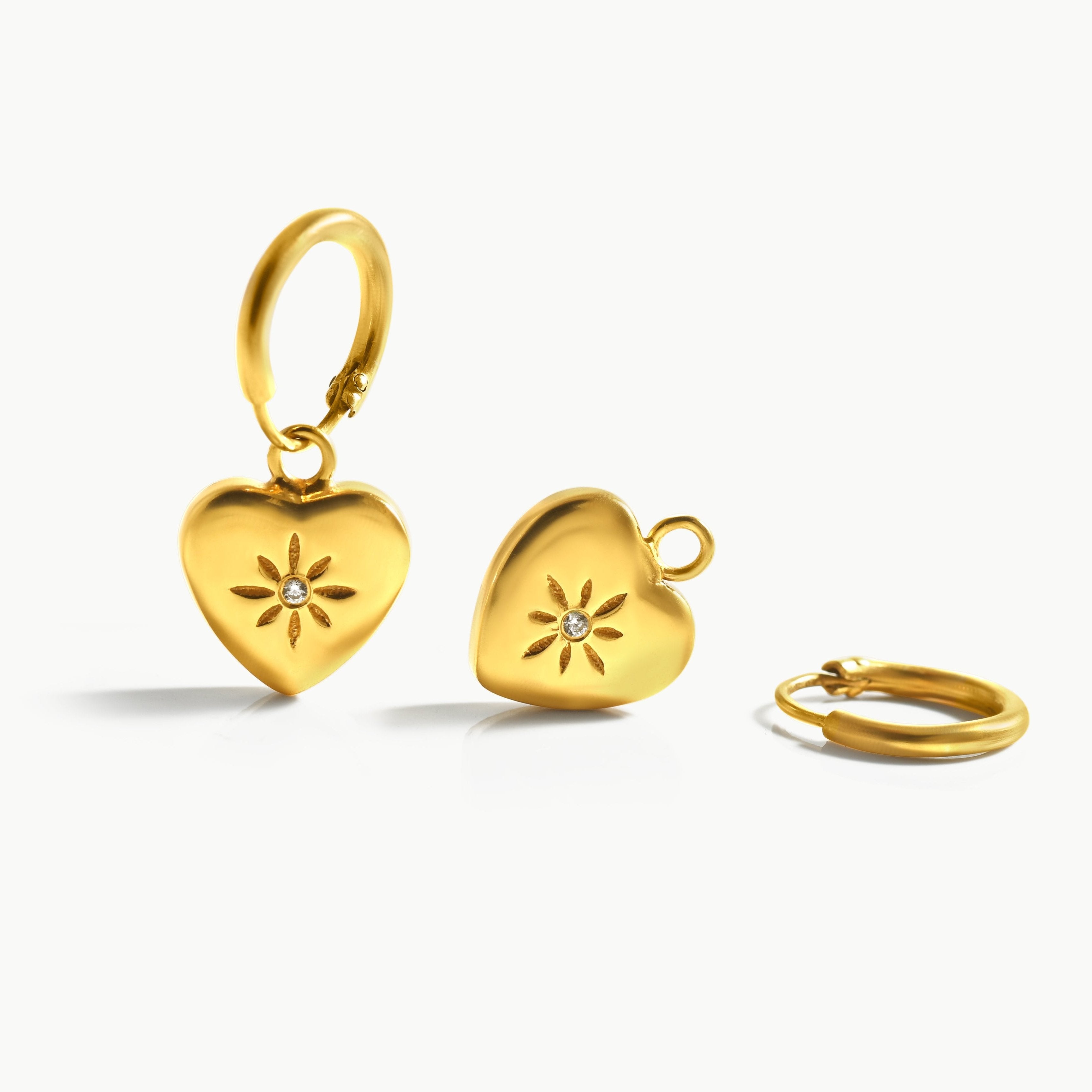 Stellar Heart Charm Earrings