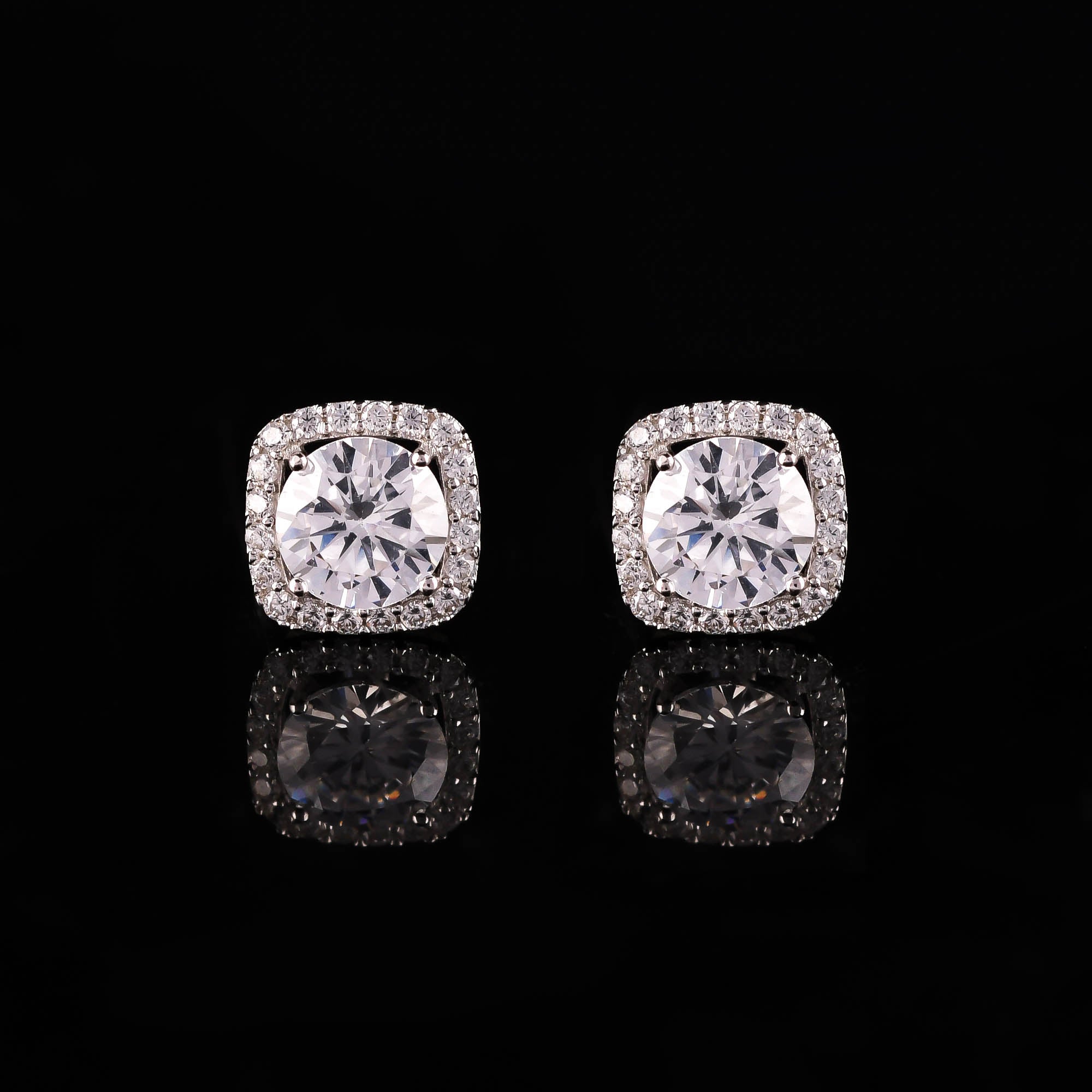 Solitaire Cushion Cut Studs