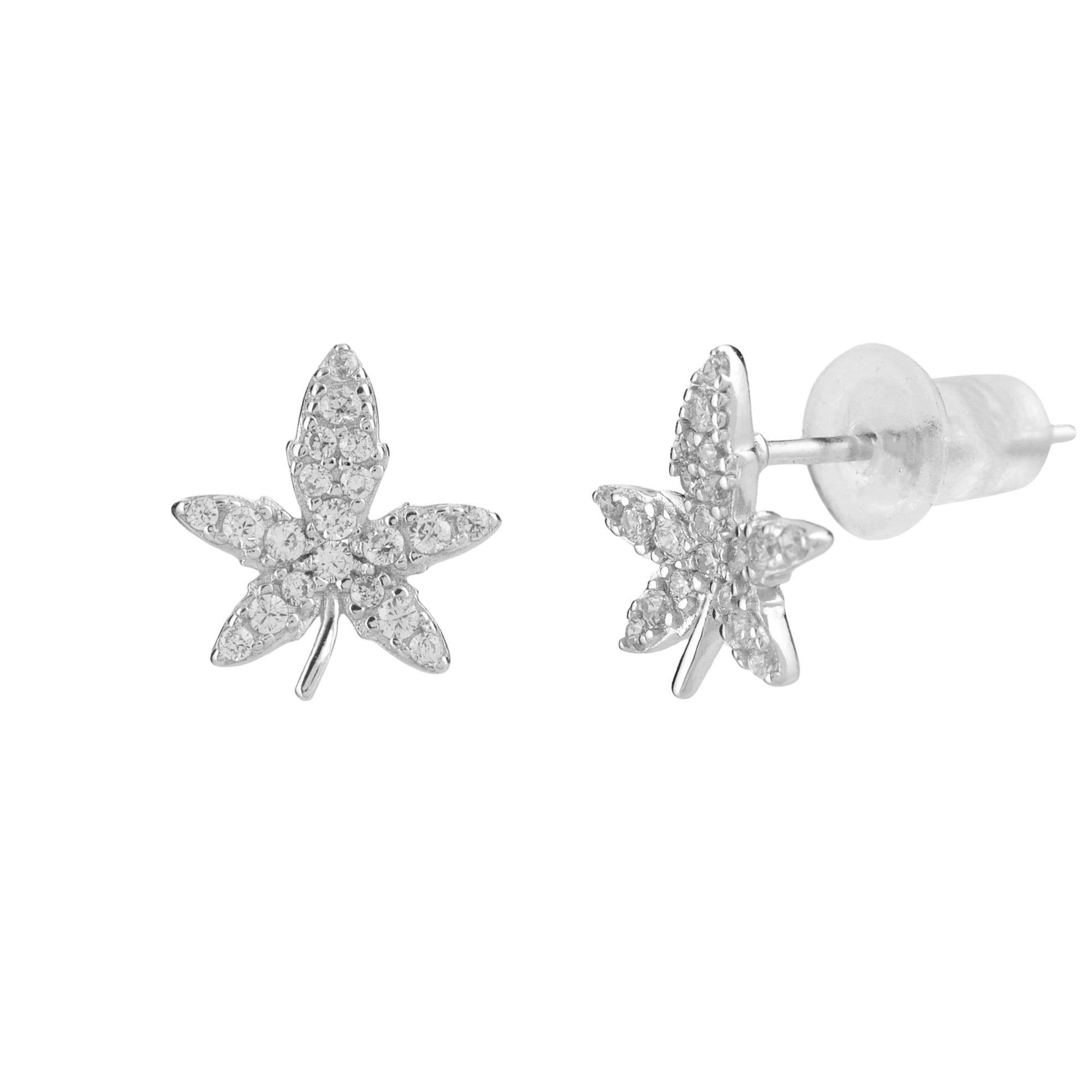 Glittering Leaf Studs