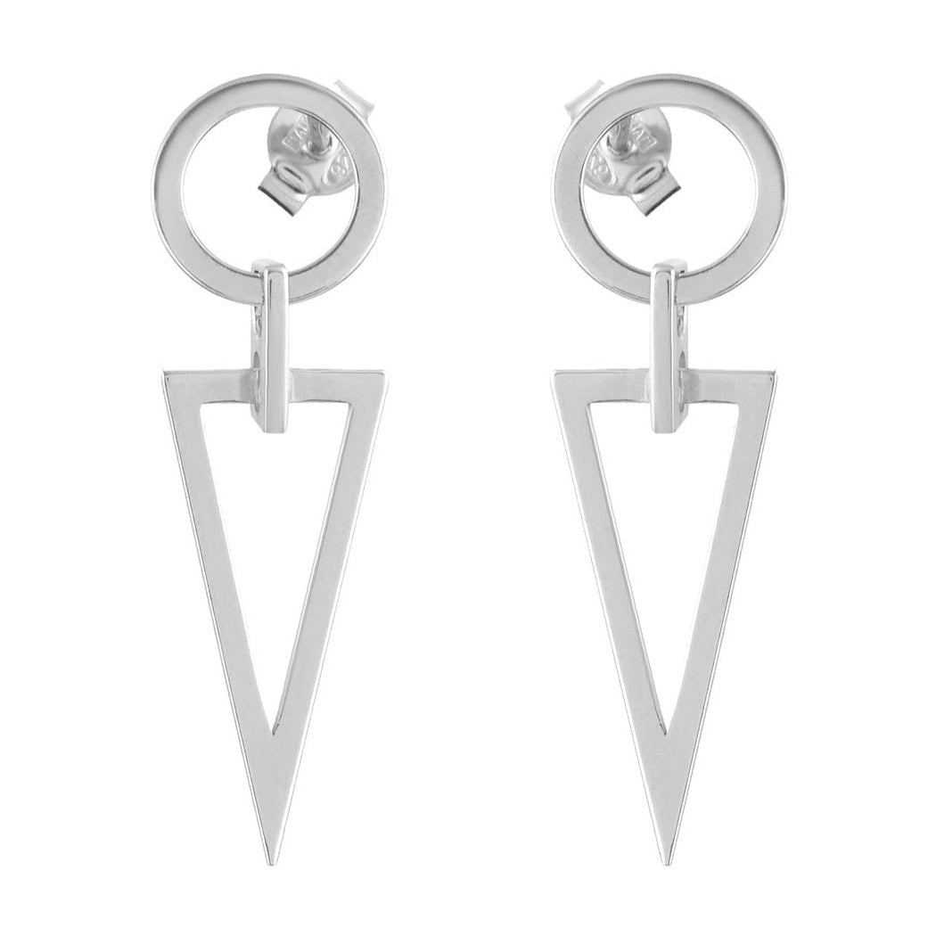 Geometric Silver Danglers