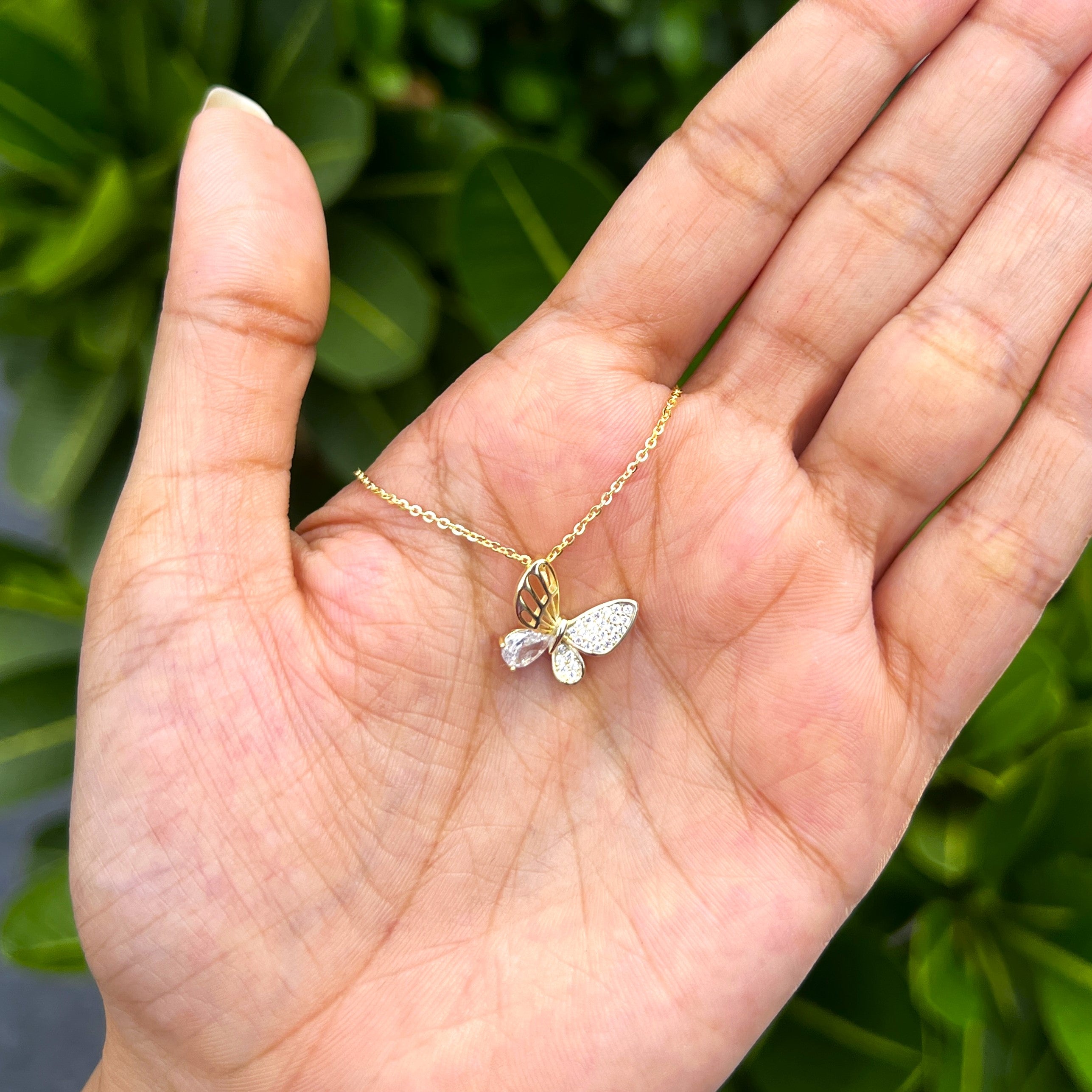 Solitaire Butterfly Pendant Set