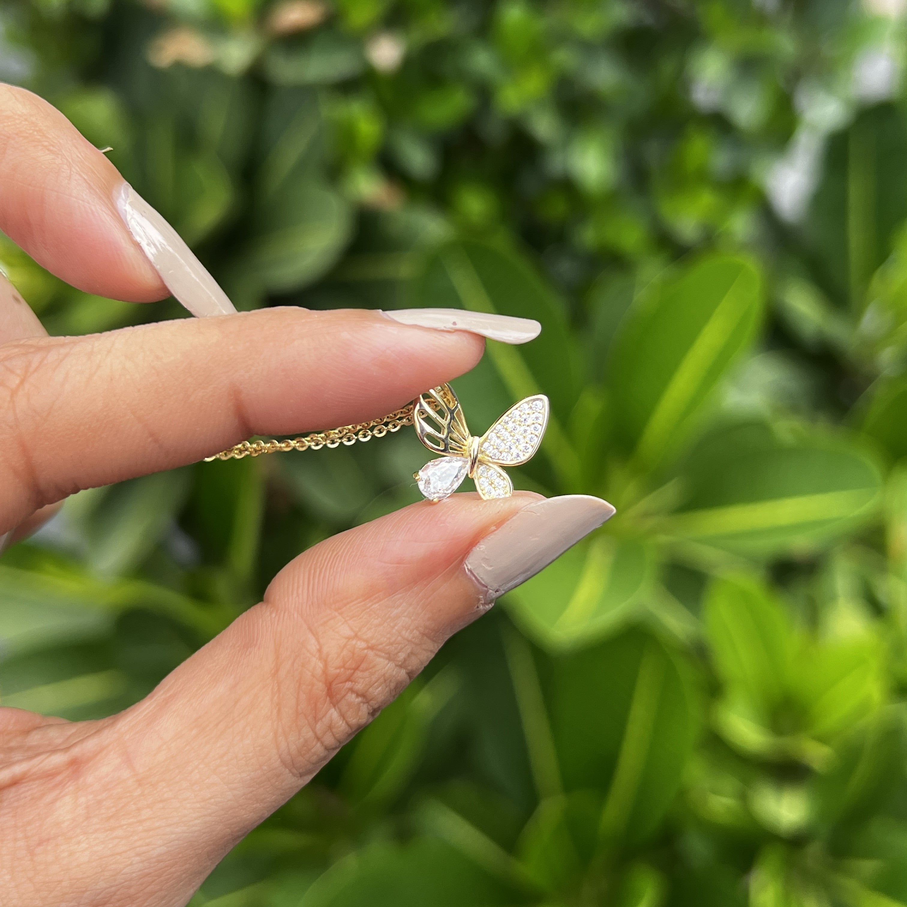 Solitaire Butterfly Pendant Set