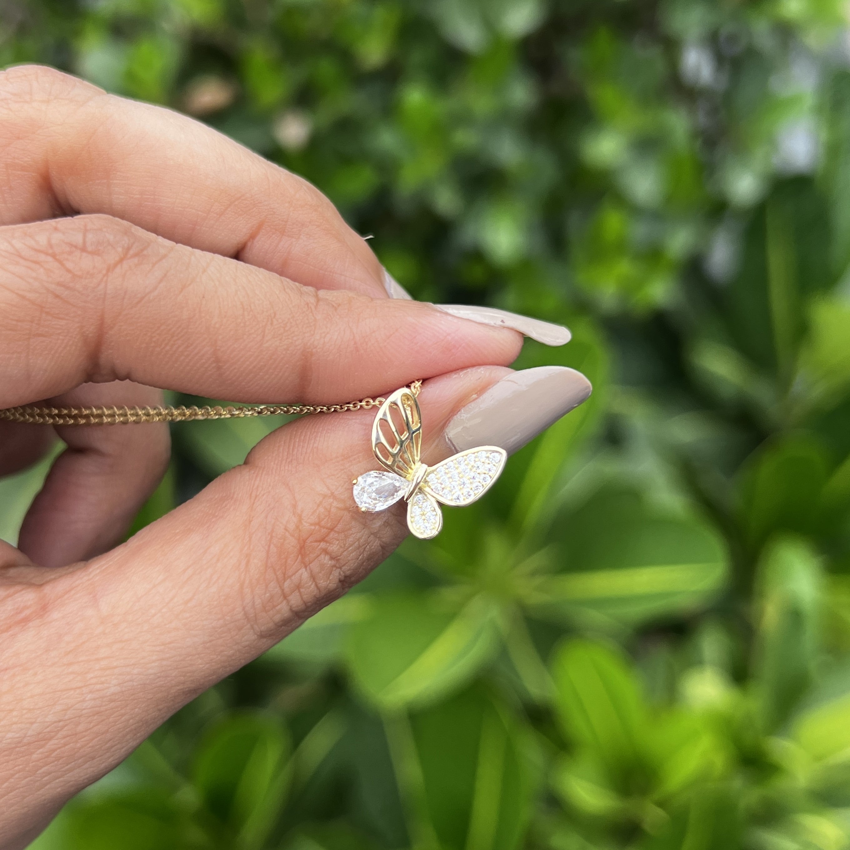 Solitaire Butterfly Pendant Set