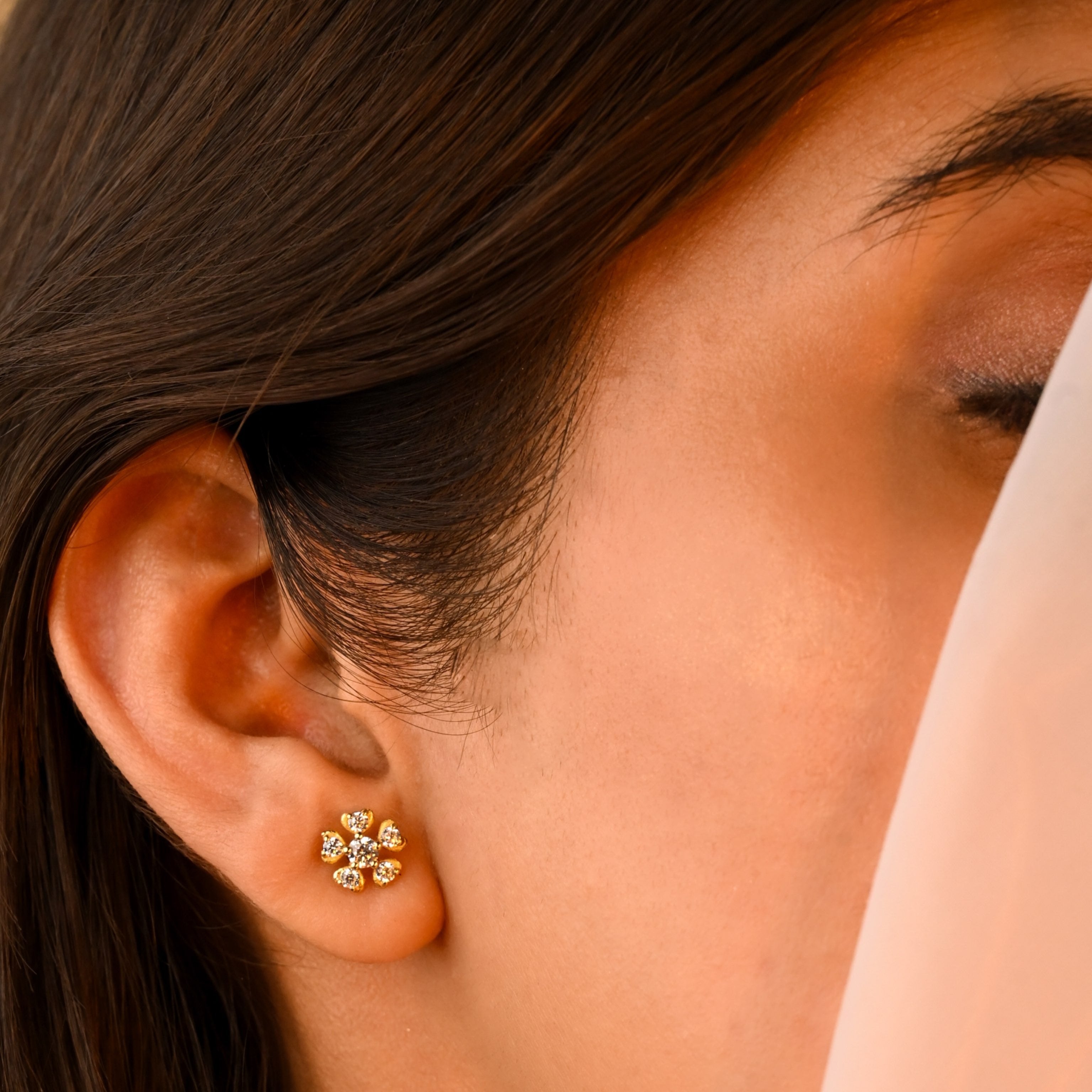 Solitaire Blossom Earrings