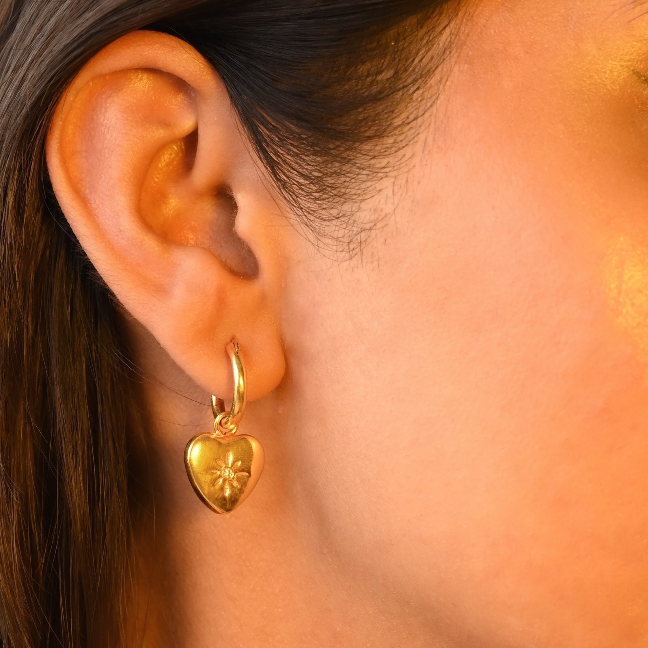 Stellar Heart Charm Earrings