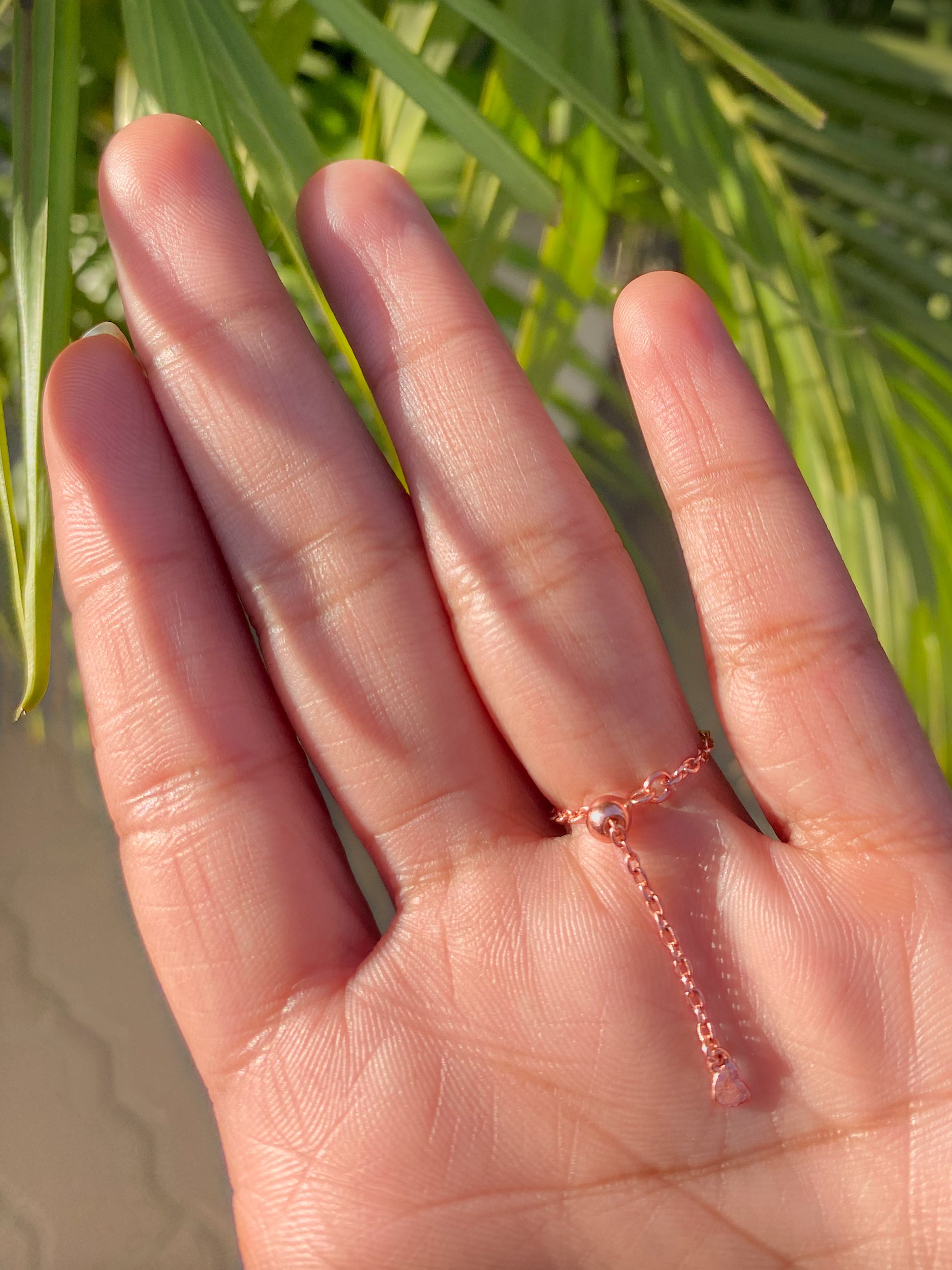 Champagne Rose Gold Chain Ring