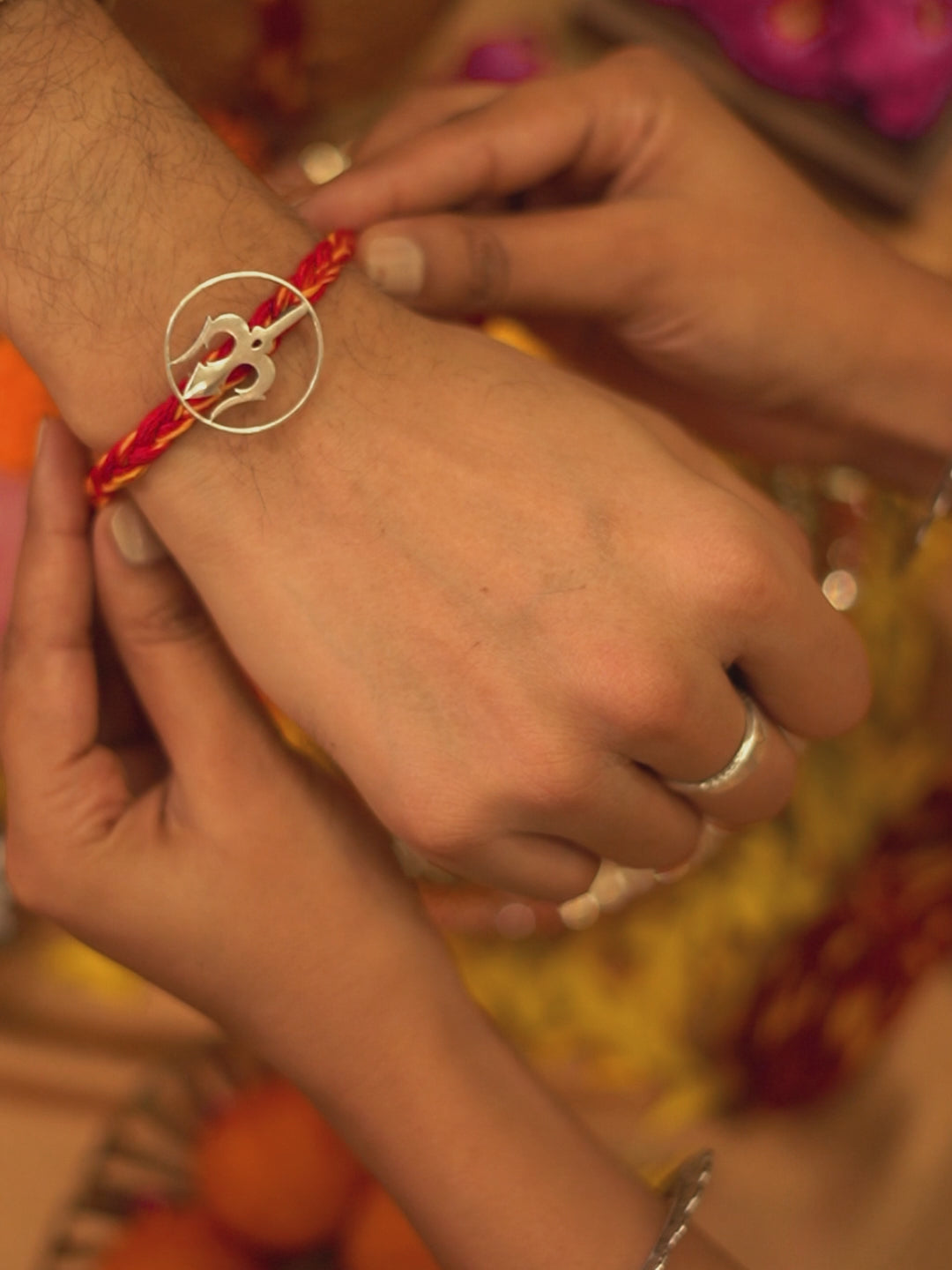 Trishul Brooch Rakhi