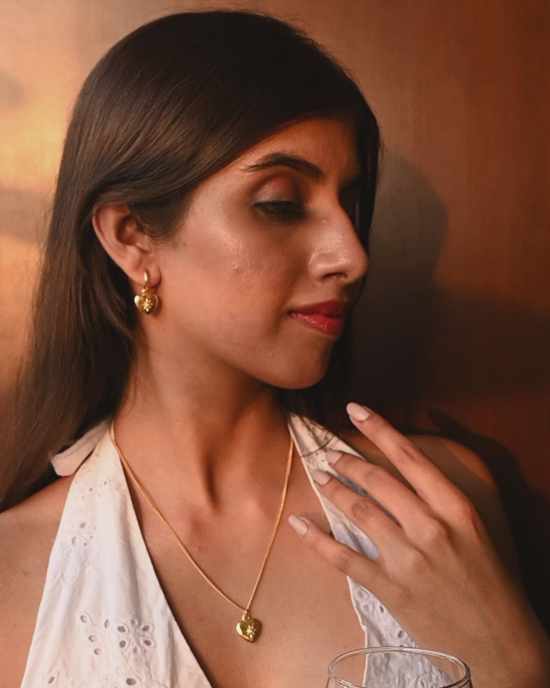 Starburst Heart Pendant Set