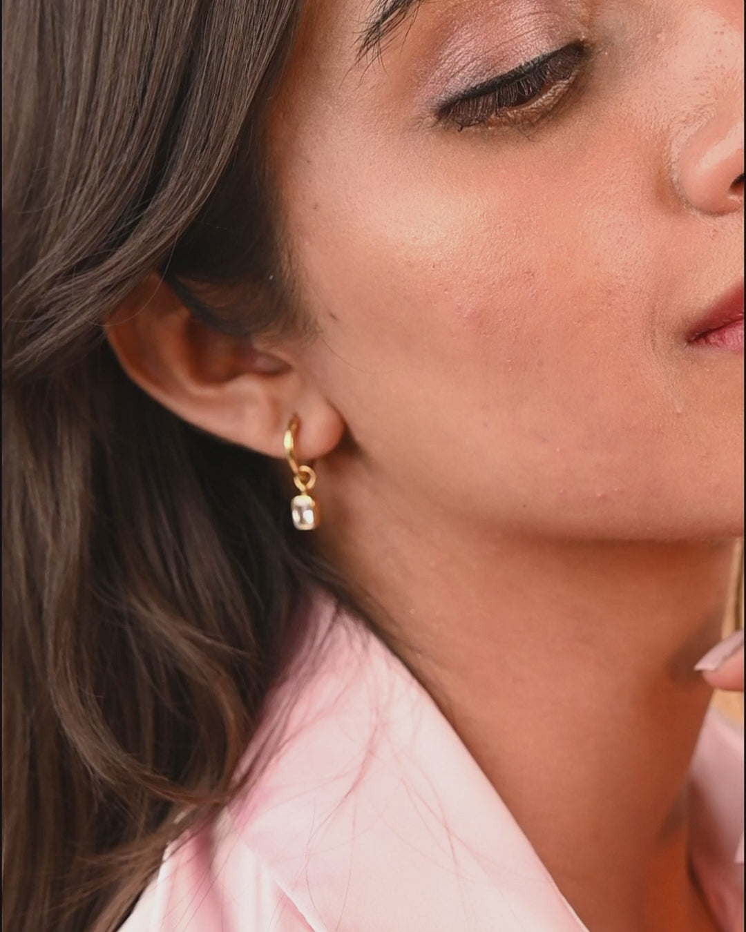 Emerald Cut Charm Earrings