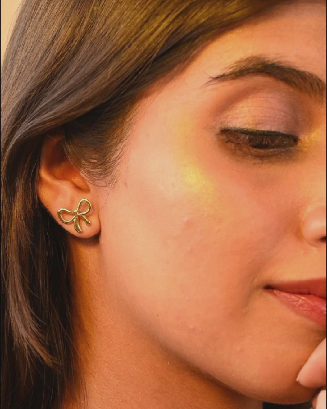 Golden Bow Studs