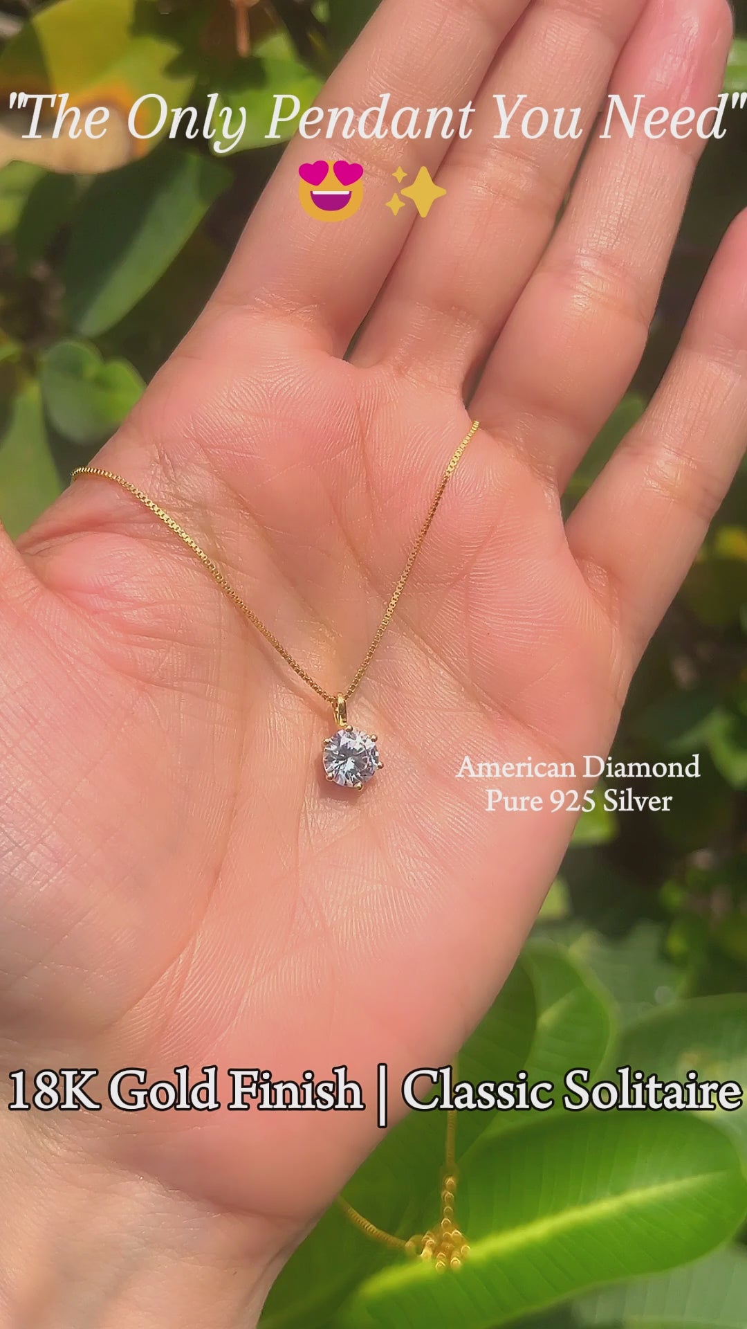 18k Classic Solitaire Pendant