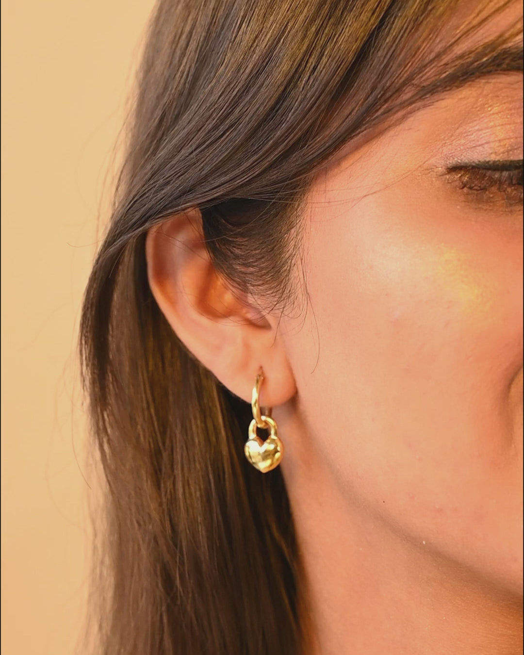 Heart Lock Charm Earrings